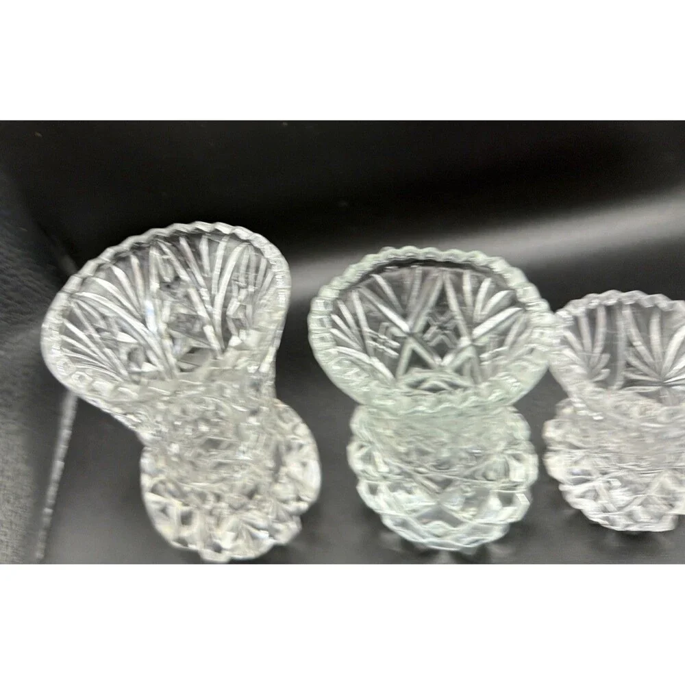 Cristal de Arques mini vase Set Of 3. Vases 4”; 3.25”; 2.5” Good Pre Owned Cond!